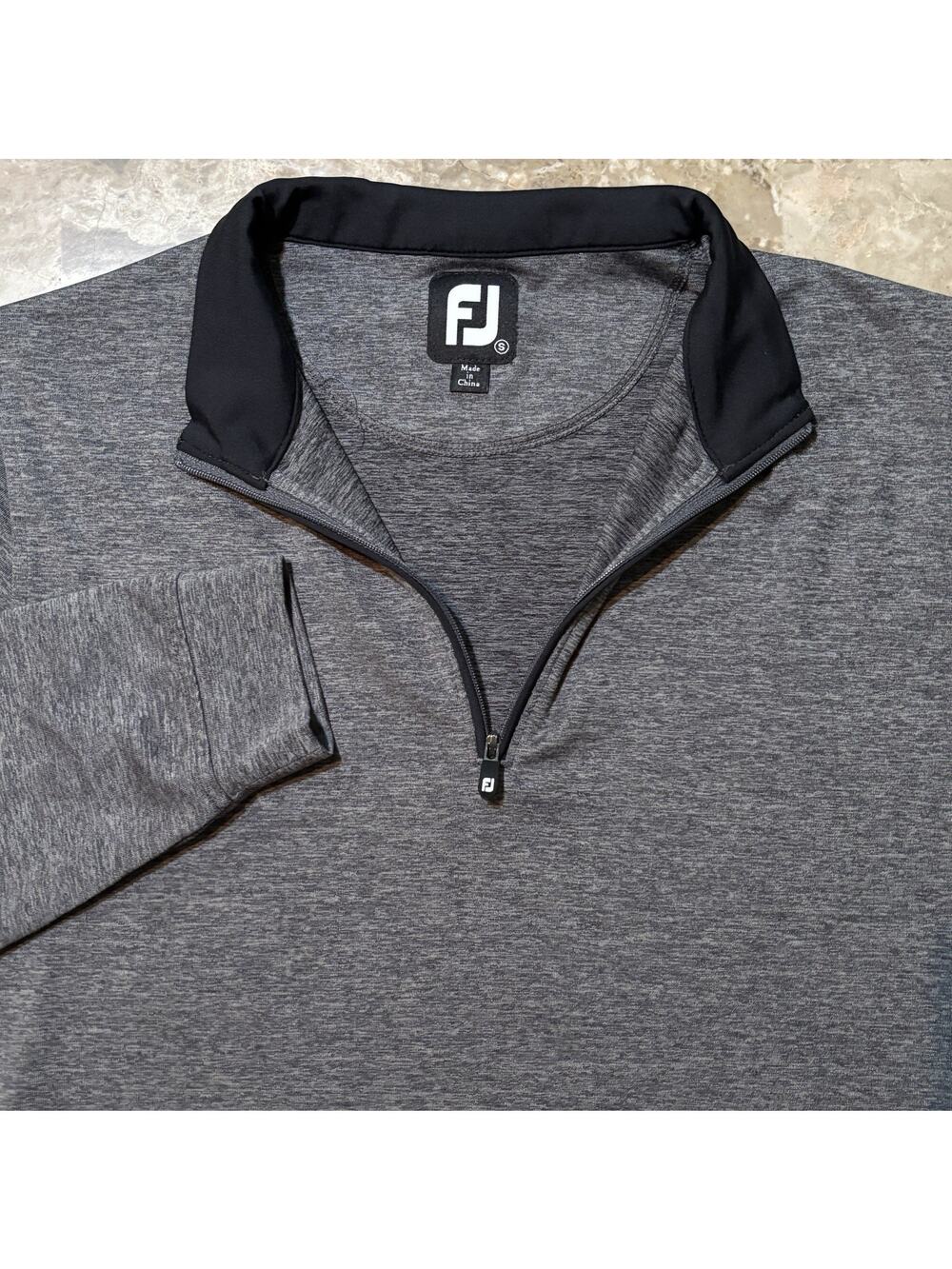 Footjoy Quarter Zip Mens Small Grey Sweatshirt Long Sleeve Golf Performance UPF